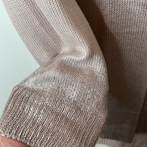 MOHITO | Blush Pink Silver "Paint" Ombre High Low Sweater - Picture 5 of 11